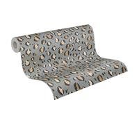 Livingwalls Anna D'Andrea carta da parati in tessuto non tessuto carta da parati animale 10,05 m x 0,53 m - grigio, beige, nero - con motivo leopardo - 782162