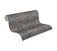 Livingwalls Anna D'Andrea carta da parati in tessuto non tessuto Floral 10,05 m x 0,53 m - marrone, verde, arancione, grigio - carta da parati a foglie - 782222