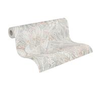 Livingwalls Carta da parati 396534 con foglie di palma in crema, grigio, bronzo - Carta da parati floreale di alta qualità con design per soggiorno, 10,05 m x 0,53 m, made in Germany