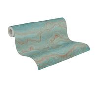 Livingwalls Carta da parati 396591 con aspetto marmo - Carta da parati di design di alta qualità in marmo nei colori blu, petrolio, bronzo - 10,05 m x 0,53 m - Made in Germany
