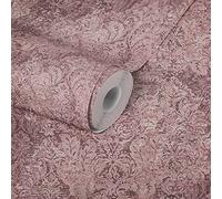 Livingwalls Carta da parati Barocco Mata Hari con ornamenti in stile vintage, in tessuto non tessuto, rosa, rosso, viola, con effetto glitter finemente strutturato, 380932