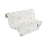 Livingwalls Carta da parati DESIGNDROP - carta da parati non tessuta a fiori in crema, verde, rosa - 10,05 m x 0,53 m - Carta da parati a fiori per il soggiorno - 784551