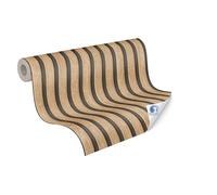 Livingwalls Carta da parati DESIGNDROP - carta da parati non tessuta preverniciato in legno nei colori marrone, beige, nero - 10,05 m x 0,53 m - Carta da parati effetto pannello - 784591