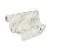 Livingwalls Carta da parati DESIGNDROP - carta da parati non tessuta preverniciato in marmo nei colori bianco, oro, grigio - 10,05 m x 0,53 m - Carta da parati moderna con effetto marmo - 784581