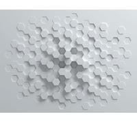 Livingwalls Carta da parati effetto 3D 382901, in tessuto non tessuto, motivo geometrico, per camera dei bambini, 3,71 x 2,80 m, colore: bianco