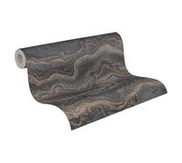 Livingwalls Carta da parati 396594 effetto marmo - Carta da parati di alta qualità in marmo nero, grigio, marrone - Carta da parati con effetto oro - 10,05 m x 0,53 m - Made in Germany
