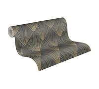 Livingwalls Carta da parati Geometrica Ava New York Metropolitan Stories 2 10,05x0,53m Metallico Nero