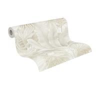 Livingwalls Carta da parati giungla 396474 in beige, crema, carta da parati con effetto giungla, carta da parati floreale con foglie di palma, carta da parati di alta qualità su 10,05 m x 0,53 m