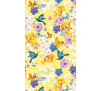 Livingwalls - Carta da parati in tessuto non tessuto, motivo floreale in giallo, blu e bianco, per varie stanze, XXL, 2,80 m x 1,59 m