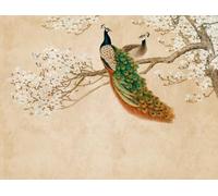 Livingwalls Carta da parati in tessuto non tessuto, motivo pavone