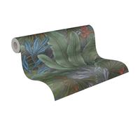 Tropicale Giungla Carta da Parati 39647-1 Blu Trama Palma Foglie Vinile