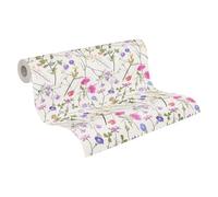 Livingwalls Carta da Parati Non Tessuto - Carta Parati Floreale in Bianco e Colorato - Carta da Parati per Diverse Stanze - Carta da Parete in 10,05 m x 0,53 m