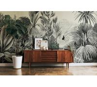 Sfondo fotografico Pile 280 x 371 cm Giungla botanica Grigio