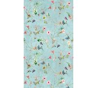 Livingwalls Cottage 382681 382681 - Carta da parati in tessuto non tessuto, 1,59 m x 2,80 m, colore: Turchese/Verde/Rosa