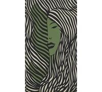 Livingwalls Hot Spots carta da parati fotografica effetto onde 1,59 m x 2,80 m - crema, verde - carta da parati con donna astratta - 790164