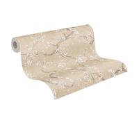 livingwalls Hot Spots carta da parati in tessuto non tessuto Floral 10,05 m x 0,53 m - beige, crema, marrone, grigio, metallizzato - carta da parati strutturata - 781992