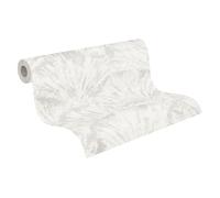 livingwalls Hot Spots carta da parati in tessuto non tessuto grafica 10,05 m x 0,53 m - bianco, grigio, argento, metallico - carta da parati floreale - 781983