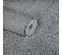 Livingwalls Mata Hari 380924 - Carta da parati in tessuto non tessuto, motivo floreale, colore: grigio antracite opaco