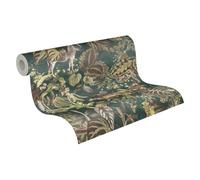 Michalsky Living Carta da parati in tessuto non tessuto, motivo Change is good Jungle Joy, colore: verde/marrone opaco, liscia, 379902