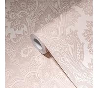 Livingwalls My Home My Spa 387083 - Carta da parati in tessuto non tessuto, motivo barocco, rosa glitterato, 10,05 x 0,53 m, made in Germany