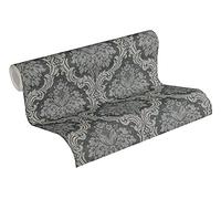 Livingwalls Paradise Garden 367166 36716-6 - Carta da parati in tessuto non tessuto, con decorazioni barocco, 10,05 m x 0,53 m, colore: Nero/Grigio