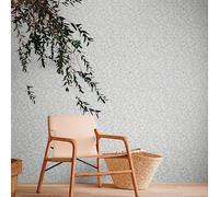 Livingwalls Travel Styles - Carta da parati in tessuto non tessuto, con tralci di arbusti in bianco e grigio, per diversi ambienti, 10,05 m x 0,53 m