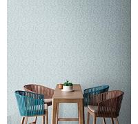 Livingwalls Travel Styles - Carta da parati in tessuto non tessuto, con tralci di arbusti in blu e bianco, per diversi ambienti, 10,05 m x 0,53 m