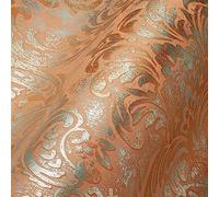 Livingwalls Travel Styles - Carta da parati in tessuto non tessuto, effetto barocco, colore arancione e rosa, per diversi ambienti, 10,05 m x 0,53 m