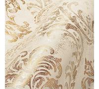 Livingwalls Travel Styles - Carta da parati in tessuto non tessuto, effetto barocco, colore bianco e oro, per diversi ambienti, 10,05 m x 0,53 m