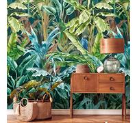 Livingwalls Travel Styles - Carta da parati in tessuto non tessuto, motivo: pappagallo in verde e blu, per diversi ambienti, 1,59 m x 2,80 m