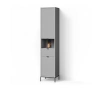 Livinity Armadio per il bagno ATERNO, Grigio, 40 x 190 cm con ante e cassetto