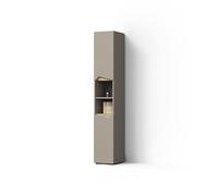 Livinity Armadio per il bagno Timavo, Grigio, 30 x 180 cm con porte e vani aperti