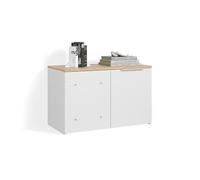 Livinity Cassettiera ad angolo Piave, Bianco/Sonoma, | con porta