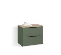 Livinity Cassettiera per camera da letto Piave, Verde, 60 x 50 cm con 2 cassetti