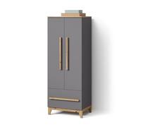 Livinity Guardaroba per bambini Mailo, Grigio/Artisan, 70 x 186.8 cm con 4 cassettiper un deposito elegante con tanto spazio