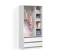 Livinity Guardaroba per bambini Trento, Bianco, 100 x 200 cm con 2 cassettiRisparmio di spazio nella vita di tutti i giorni
