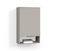 Livinity Libreria da parete Piave, Grigio, 60 x 100 cm con porta