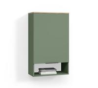 Livinity Libreria da parete Piave, Verde, 60 x 100 cm con porta