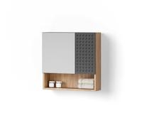 Livinity Mobile a specchio per il bagno Ronco, Antracite con struttura a nido d'ape, 54 x 55 cm