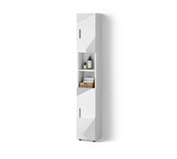 Livinity Mobile bagno alto Ronco, Bianco lucido con inserti, 30 x 192 cm