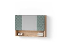 Livinity Mobile da bagno con specchio Ronco, Quercia verde/oro, 80 x 55 cm