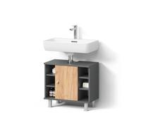 Livinity Mobile sotto lavabo Fucino, Quercia dorata/antracite, 60 x 54 cm con 6 ripiani