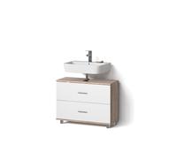 Livinity Mobile sottolavabo per bagno Eisak, Bianco/Sonoma, 80 x 60.8 cm
