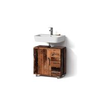 Livinity Mobile sottolavabo per bagno Eisak, Rovere rustico, 60 x 60 cm con anta e 3 cassetti