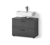 Livinity Mobile sottolavabo per bagno Ronco, Antracite lucido, 80 x 58.6 cm