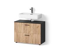 Livinity Mobile sottolavabo per bagno Ronco, Quercia dorata/antracite, 80 x 58.6 cm