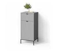 Livinity Mobiletto bagno ATERNO, Grigio, 40 x 87 cm con anta e cassetto