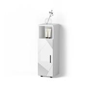 Livinity Mobiletto bagno Ronco, Bianco lucido con inserti, 30 x 95 cm