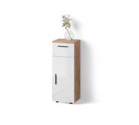 Livinity Mobiletto bagno Ronco, Bianco lucido/oro power oak, 30 x 81 cm