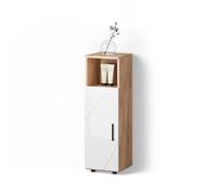 Livinity Mobiletto bagno Ronco, Bianco lucido/oro power oak, 30 x 95 cm